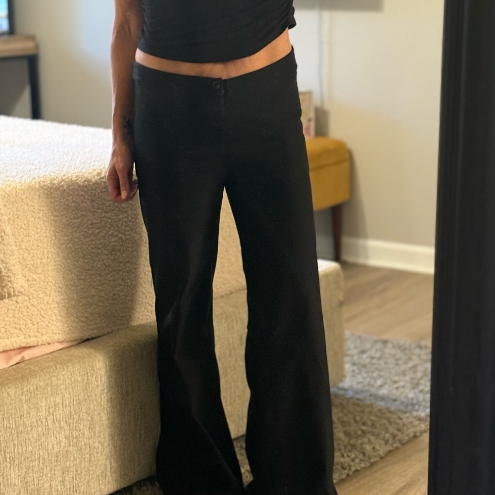 SHEIN Low Rise Black Wide Leg Pants